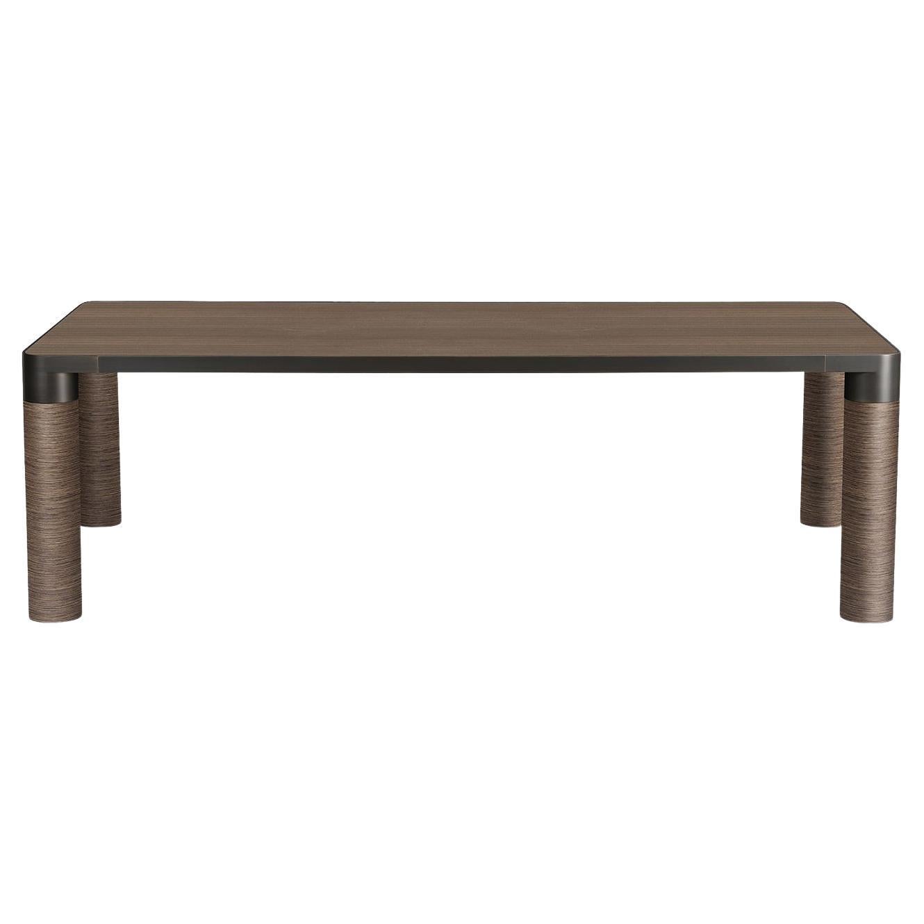 Bold Rectangular Brown Wood Dining Table by Elisa Giovannoni