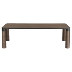 Bold Rectangular Brown Wood Dining Table by Elisa Giovannoni