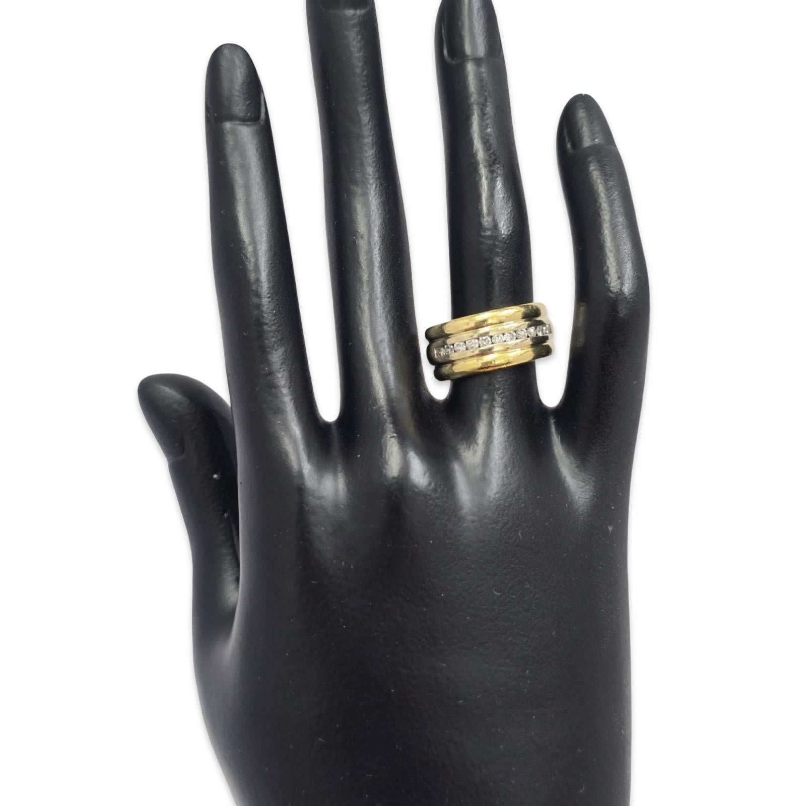 Donna Audace fascia retrò in oro 18 carati con diamanti incastonati a canale, 0,33 carati - stile pila modernista in vendita