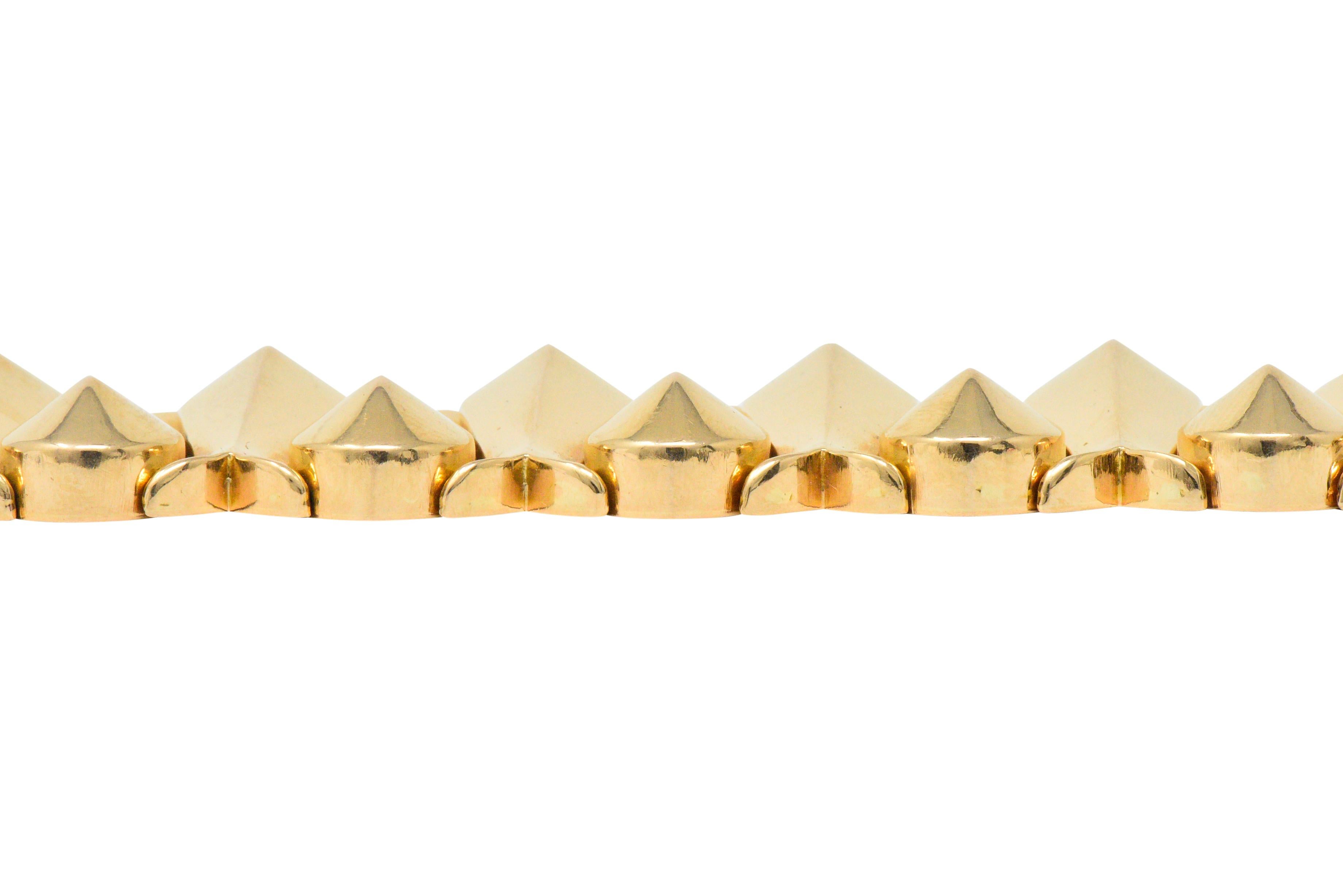 Bold Retro G.F.B. 18 Karat Gold Wide Bracelet 1