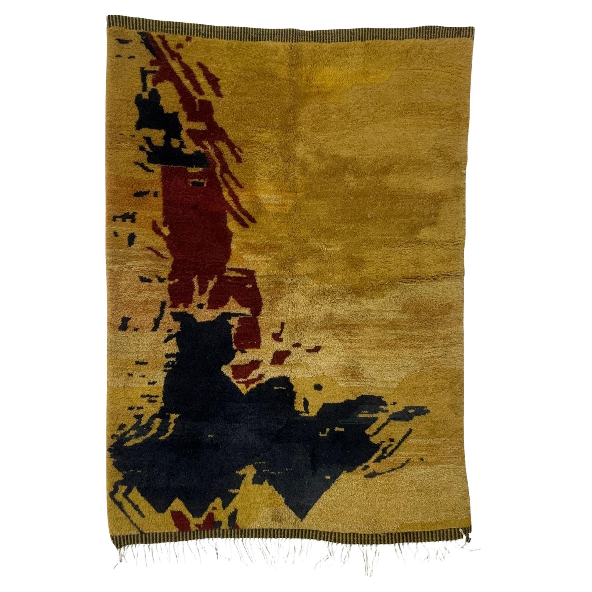 Tapis marocain Bold Shag en orange vibrant - Celestial Canvas (8x10ft)