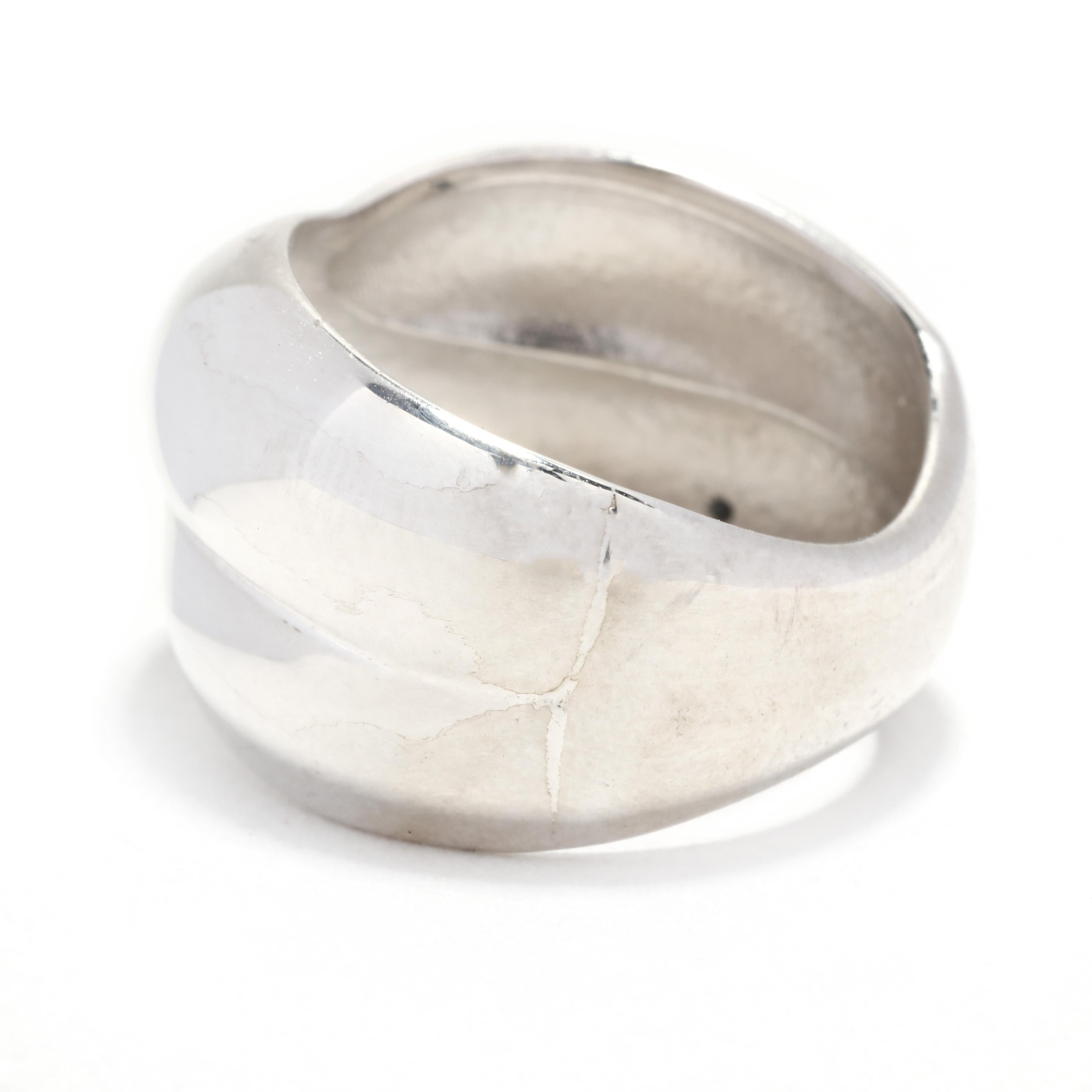 Anello Donna Incrocio 316L Acciaio Inox - Fascia Per Fidanzamento/Matrimonio (Taglie 6-10)