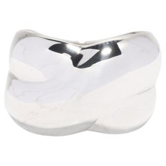 Bold Silver Criss Cross Wide Band Ring, Sterling Silver, Ring, Simple
