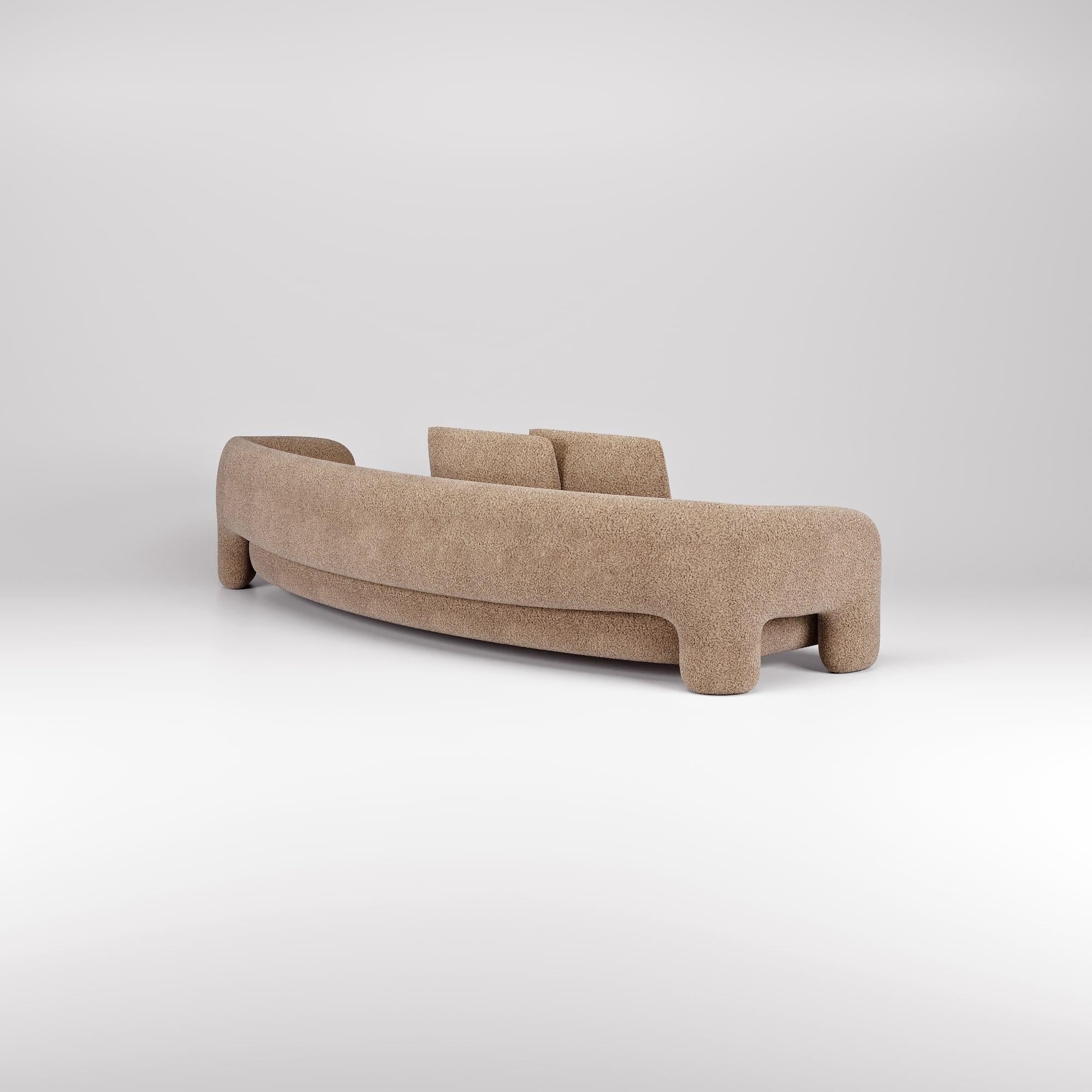 Italian Bold Sofa Curved Open arms Anouk 100 - S For Sale
