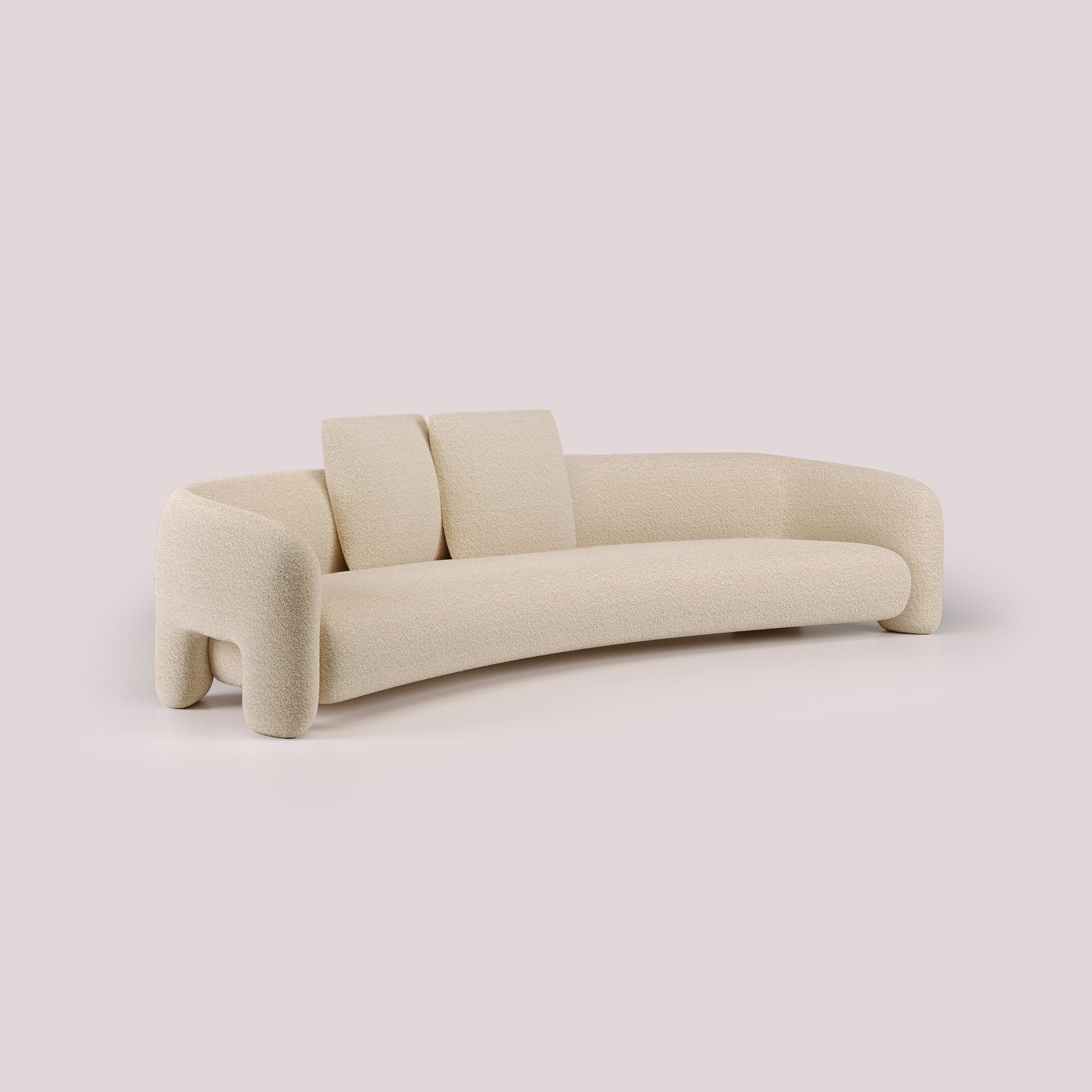 Modern Bold Sofa Curved Open arms Karakorum 003 - S For Sale
