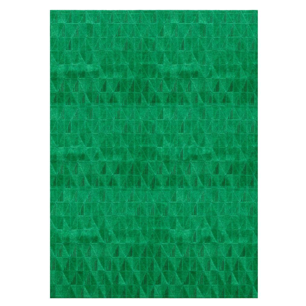 Bold Spliced Angles Customizable Fragment Rectangle in Emerald Large For Sale