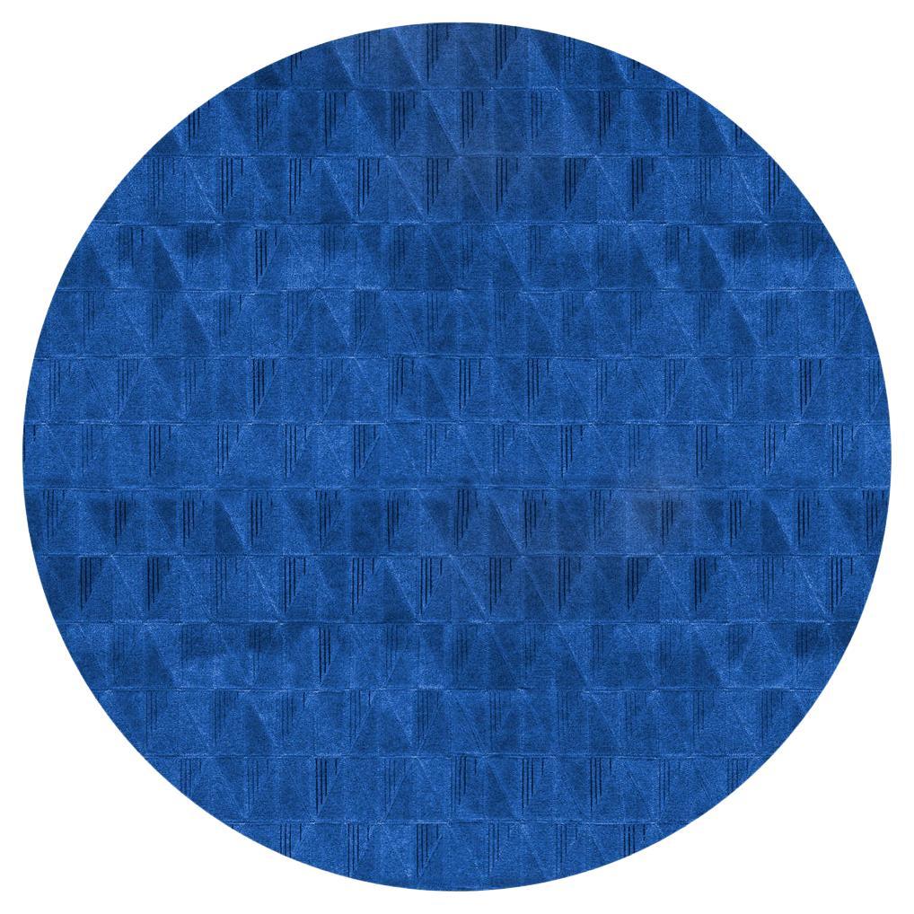 Bold Spliced Angles Customizable Fragment Round in Sapphire Large For Sale