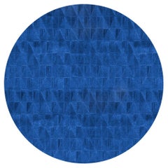 Bold Spliced Angles Customizable Fragment Round in Sapphire Large