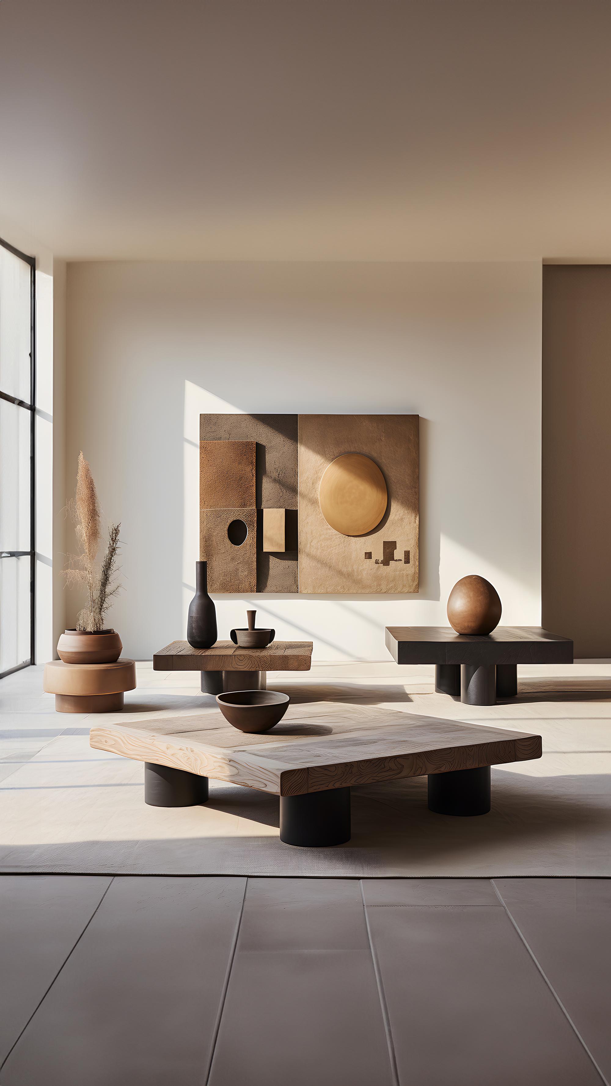 Contemporary Bold Square Coffee Table in Black Tint - Architectural Fundamenta 29 by NONO For Sale
