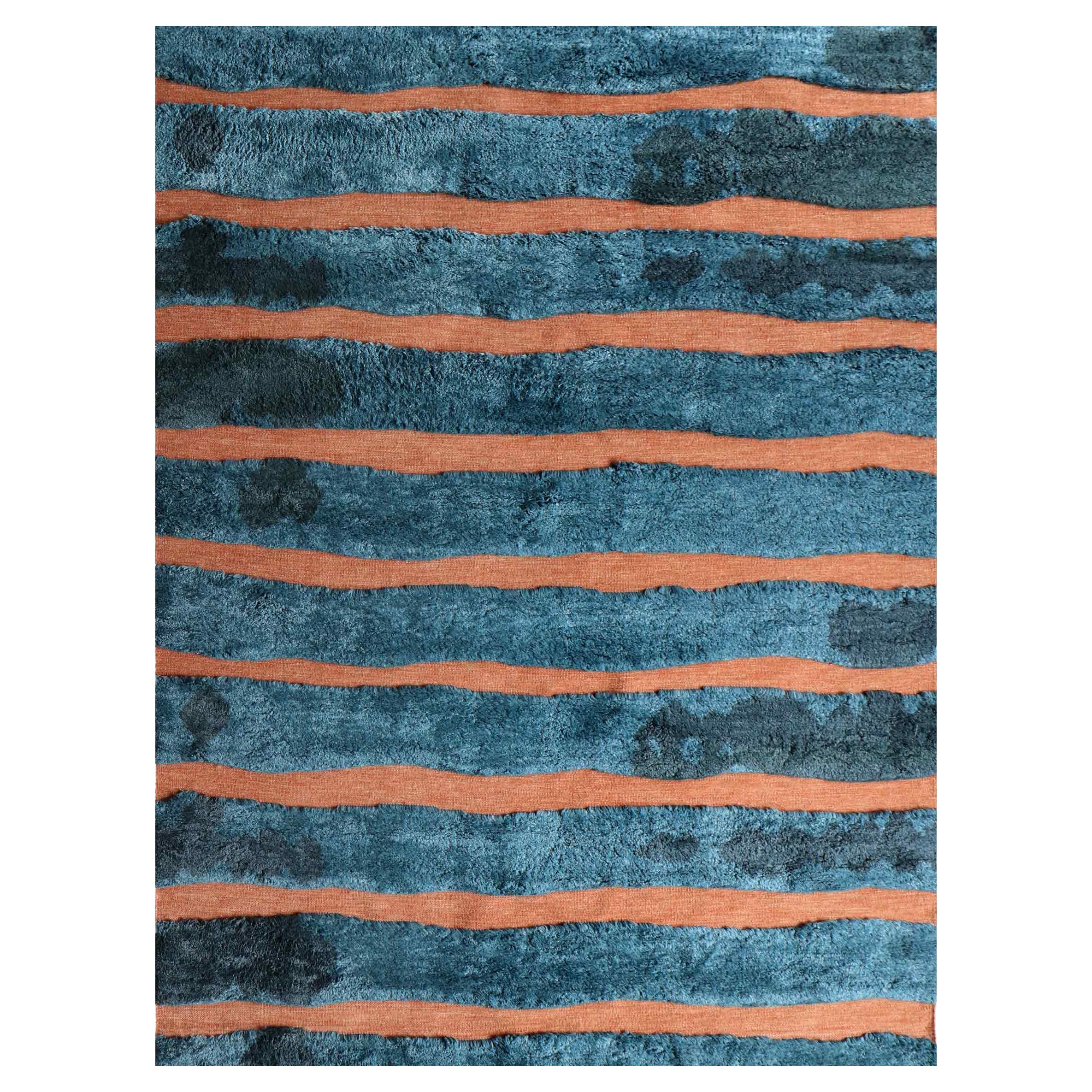 Bold Stripe Isthmus Hand-Knotted Rug by Eskayel For Sale