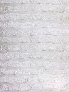 Bold Stripe Lefko White Hand-Knotted Rug by Eskayel