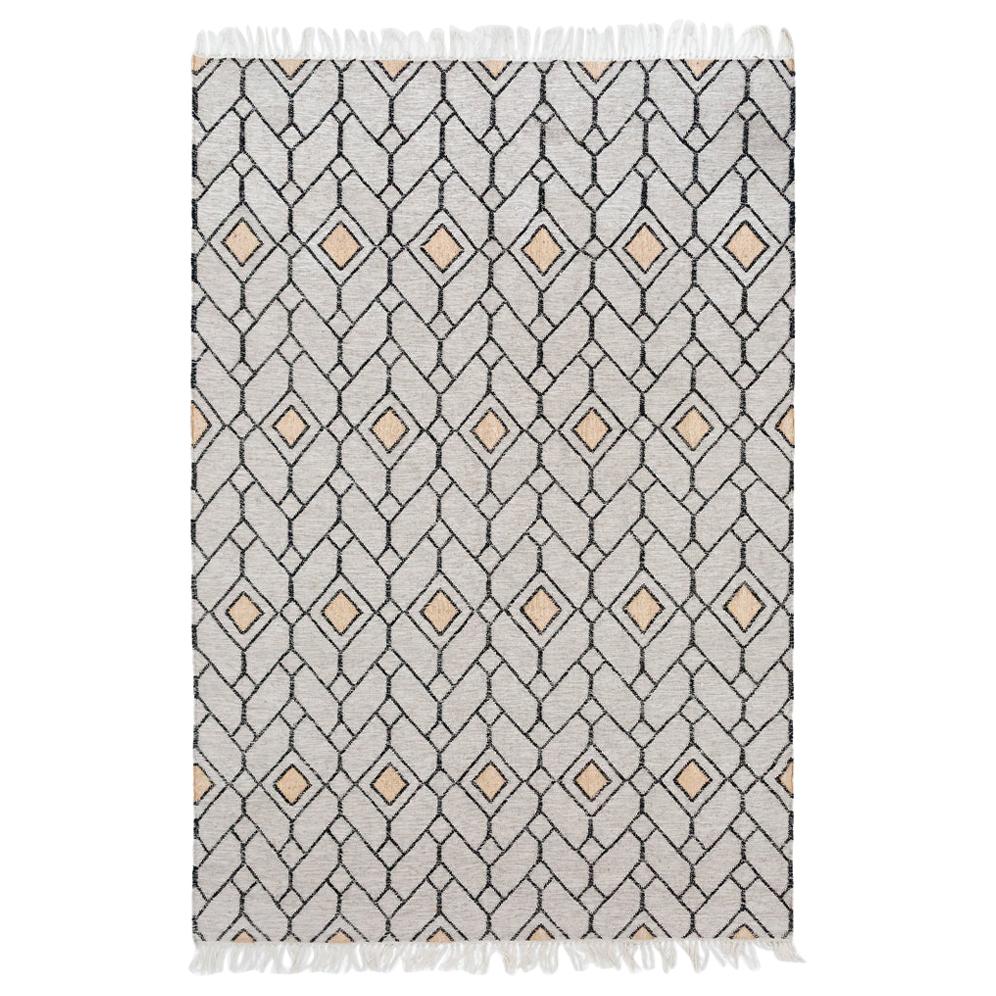 Bold Strong Lines Customizable Ashes Weave Rug Large For Sale
