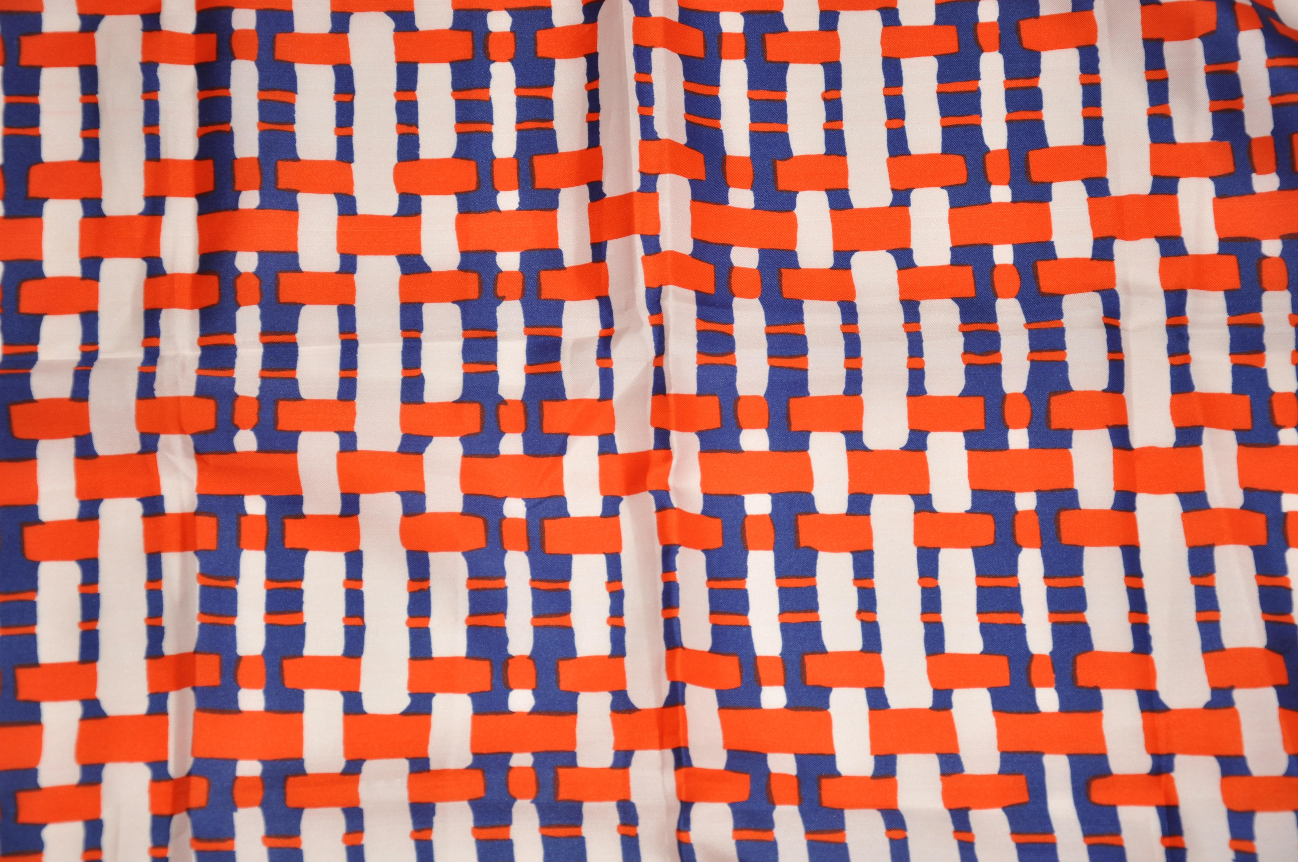 Écharpe à carreaux à carreaux audacieux en mandarine avec bordures audacieuses au centre en vente 2
