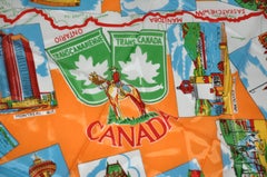 Bold Tangerine & Cream "Scenes of Canada" Scarf