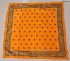 Bold Tangerine "Honeybee Florals" Scarf