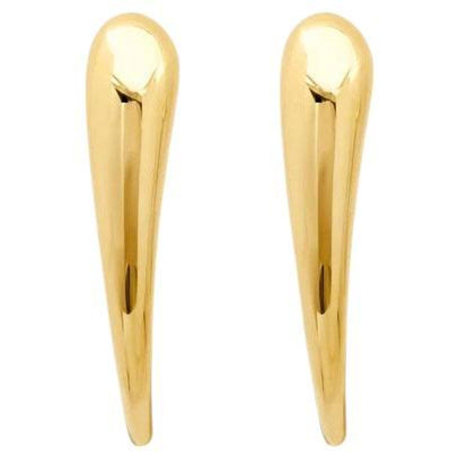 Bold Tapered 14K (or 18k upon request) Yellow Gold Teardrop Polished Earrings
