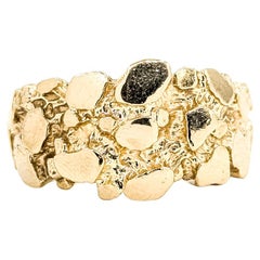 Bague en or jaune 14k de style pépite texturée et audacieuse