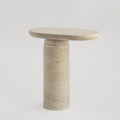 "Bold" Travertine Side Table