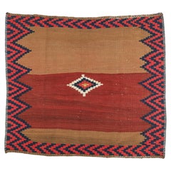 Kilim tribale in lana dai colori vivaci, stile Zig Zag del sud-ovest, 1900 circa, decorazione da parete