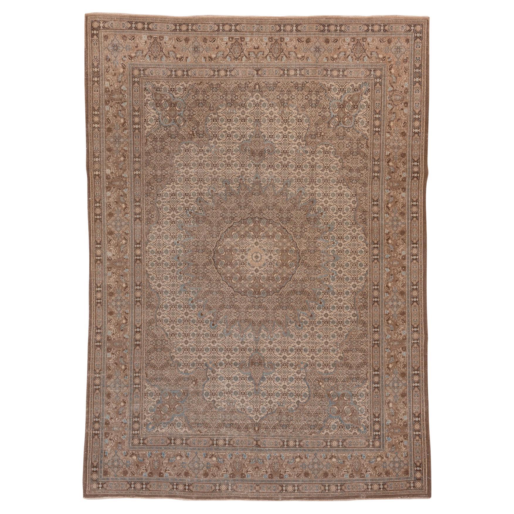 Bold Turkish Sivas in Brown and Cream with Geometric Symbols For Sale