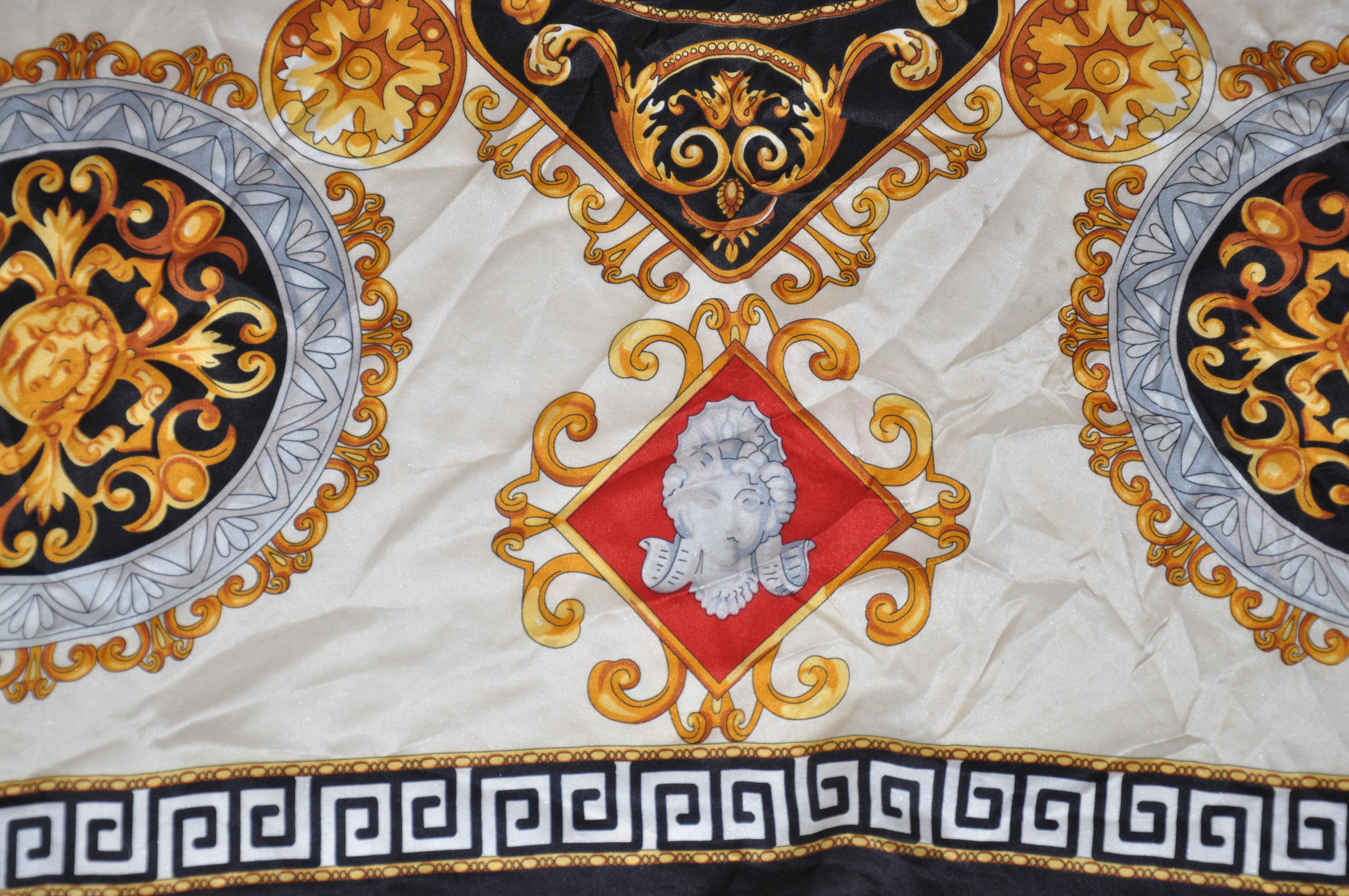 Bold Versace-Themed Silk Scarf In Good Condition For Sale In New York, NY