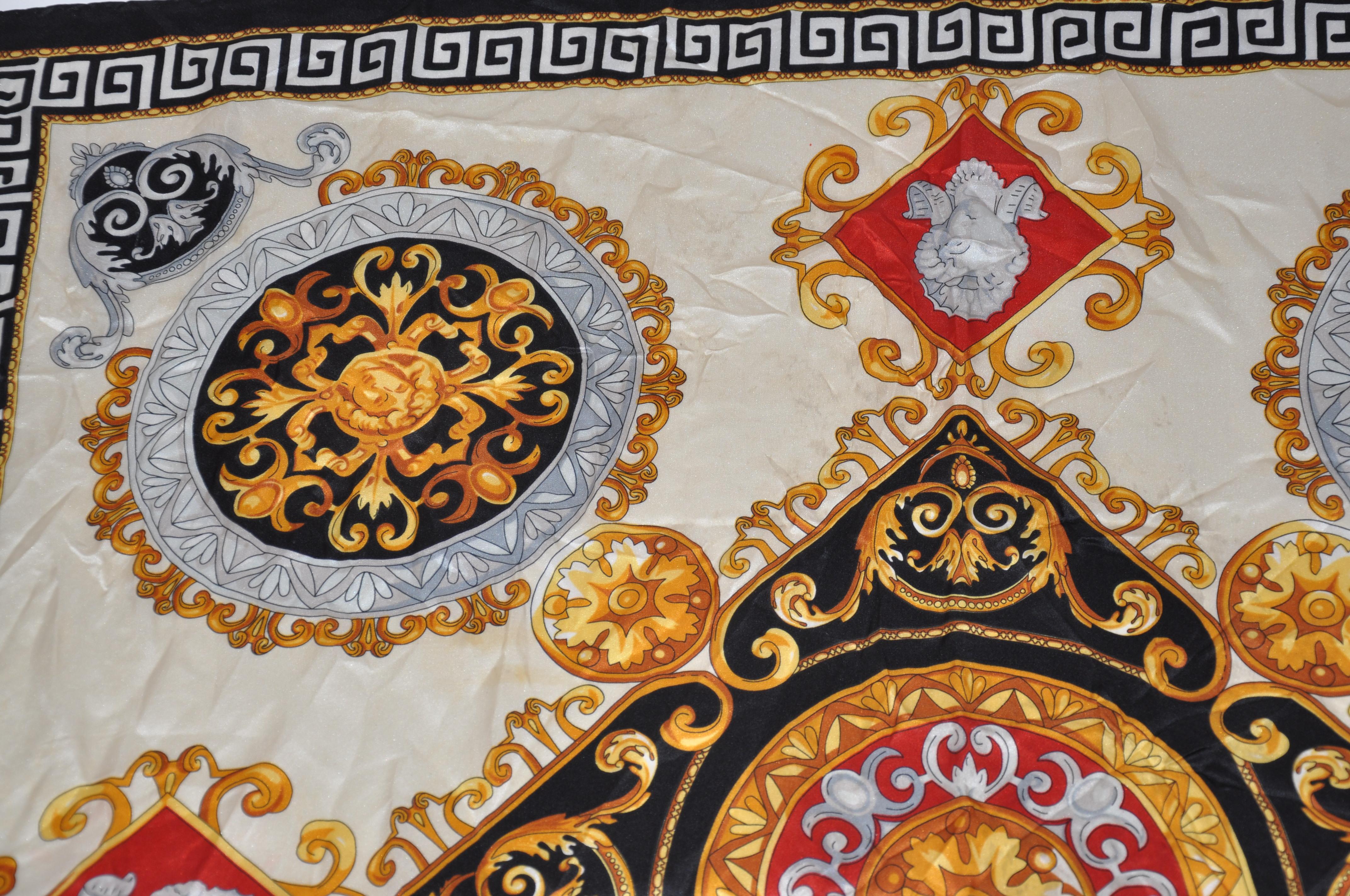 Women's or Men's Bold Versace-Themed Silk Scarf For Sale