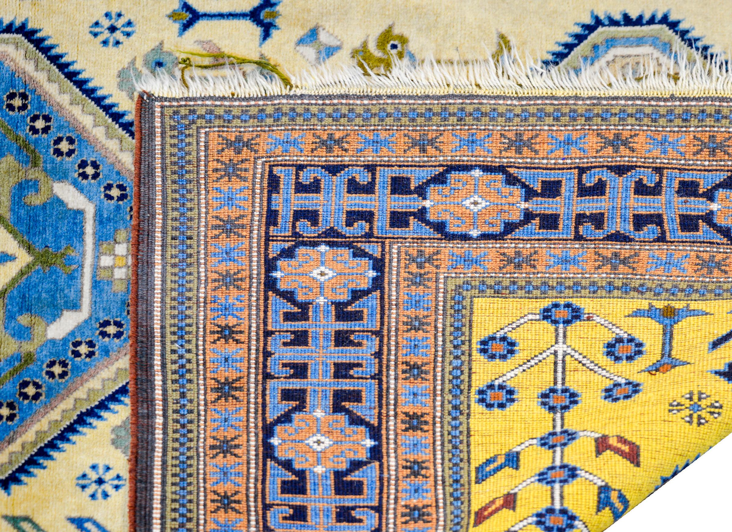 Bold Late 20th Century Afghani Kazak Rug For Sale 3
