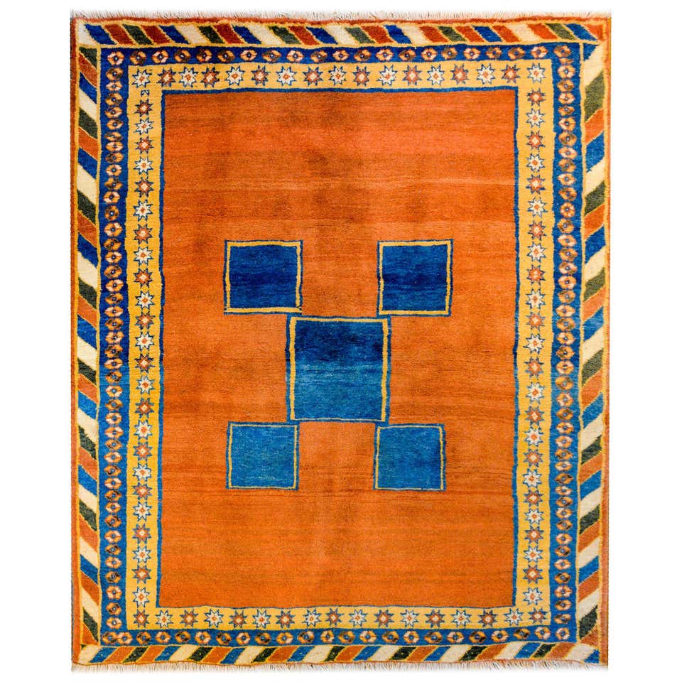 Antique Gabbeh Rug. Bold and Simple Geometric Design. Natural Dyes. For ...