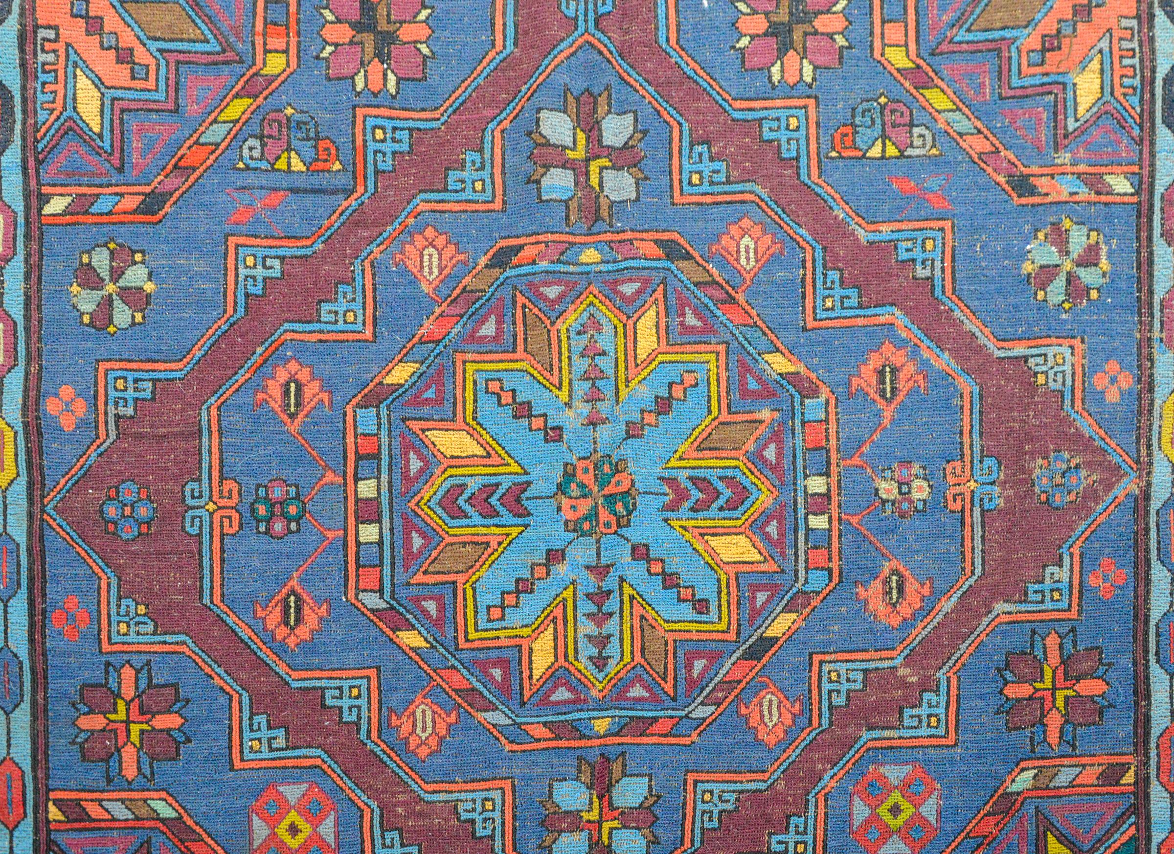 Tribal Bold Vintage Soumak Rug For Sale