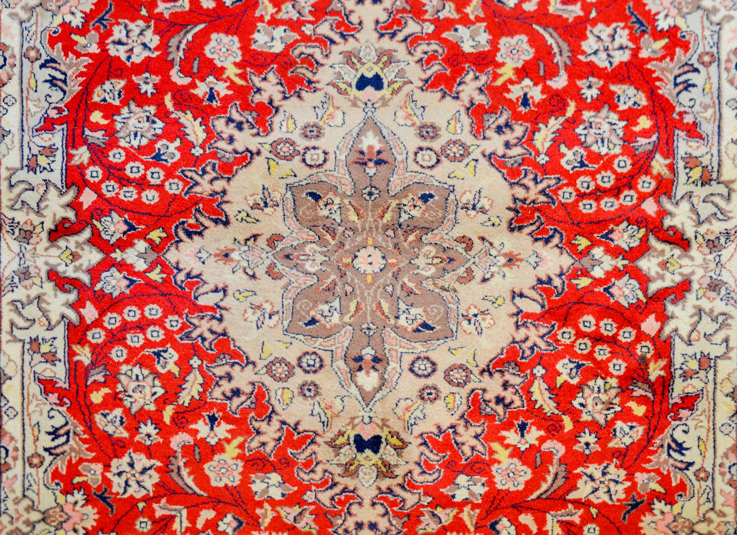 Chinese Bold Vintage Tabriz-Style Rug For Sale