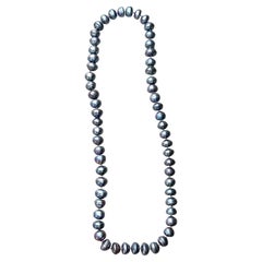 Collana di perle di Tahiti Vintage 26" 155g Perle coltivate nere Dichiarazione