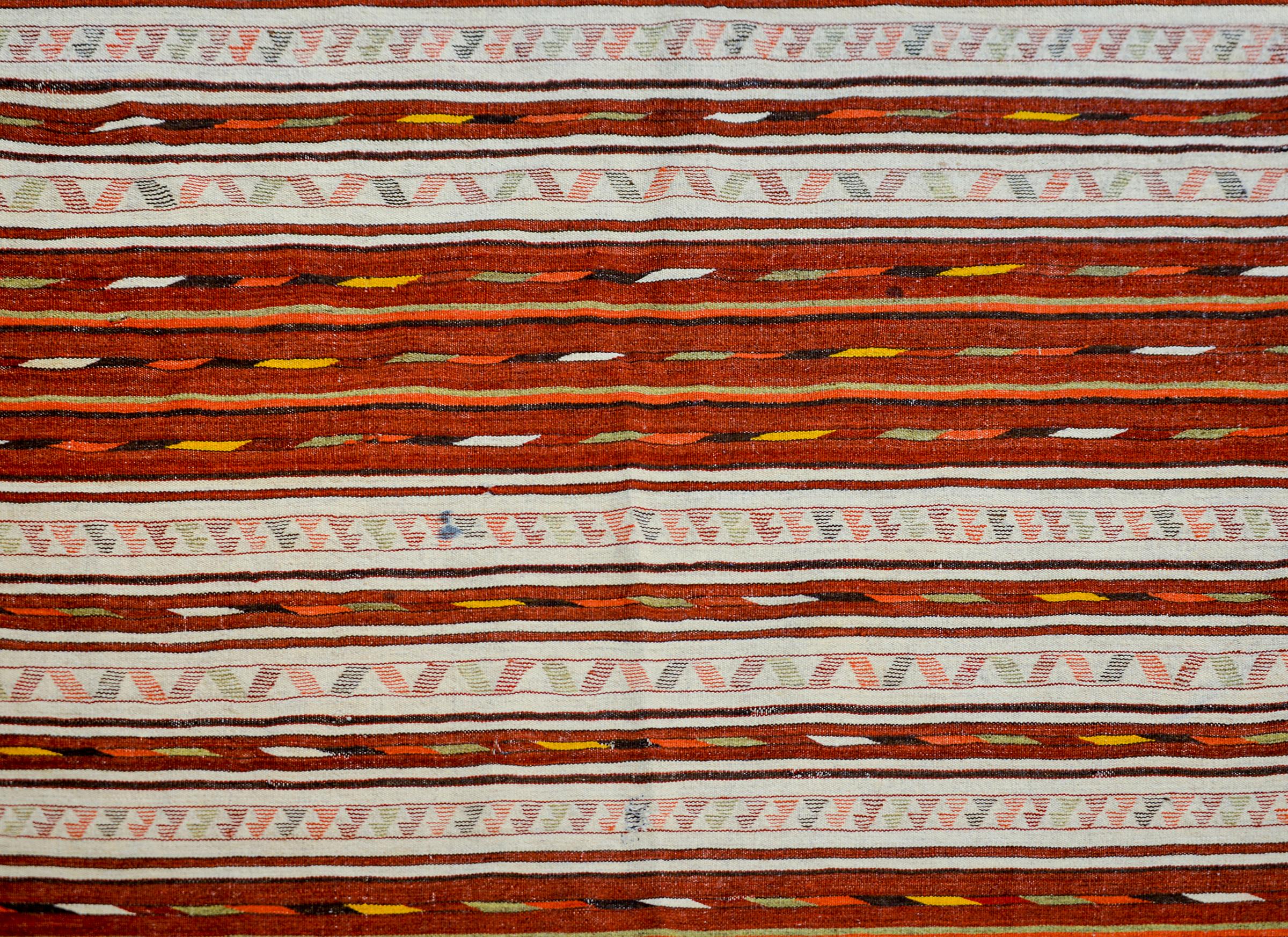 Mid-20th Century Bold Vintage Teke Rug For Sale