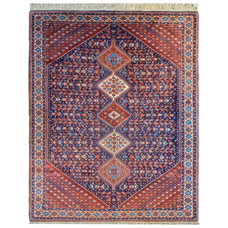 Bold Vintage Yalameh Rug at 1stDibs