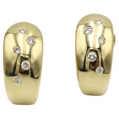 Atrevidos Pendientes Vintage de Oro Amarillo con Diamantes, Estilo Modernista Años 80