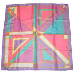 Vintage Bold Vivid "Geometric Triangles Rainbow" Scarf