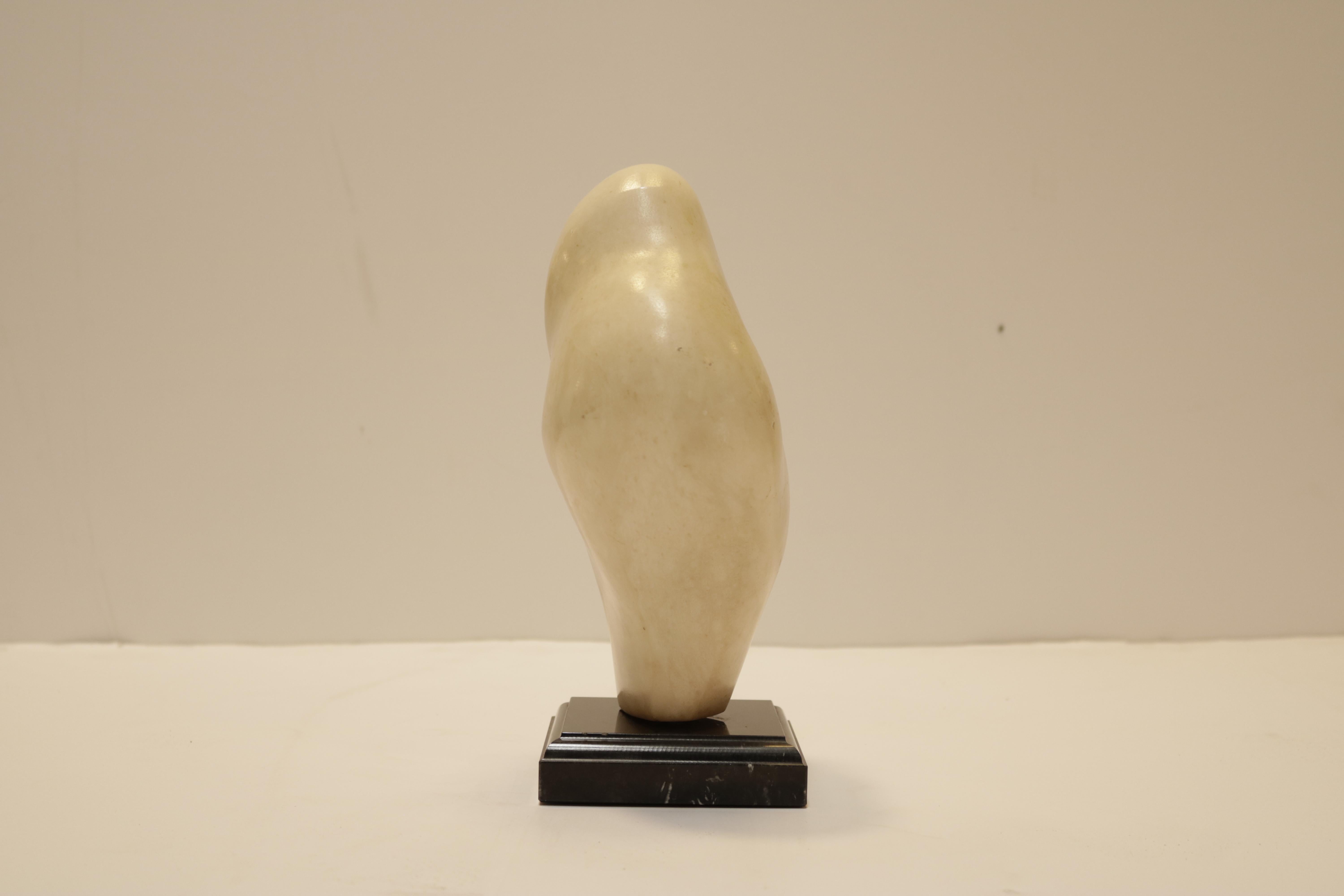 Mid-Century Modern Bold White Marble Sculpture by Istvan Toth