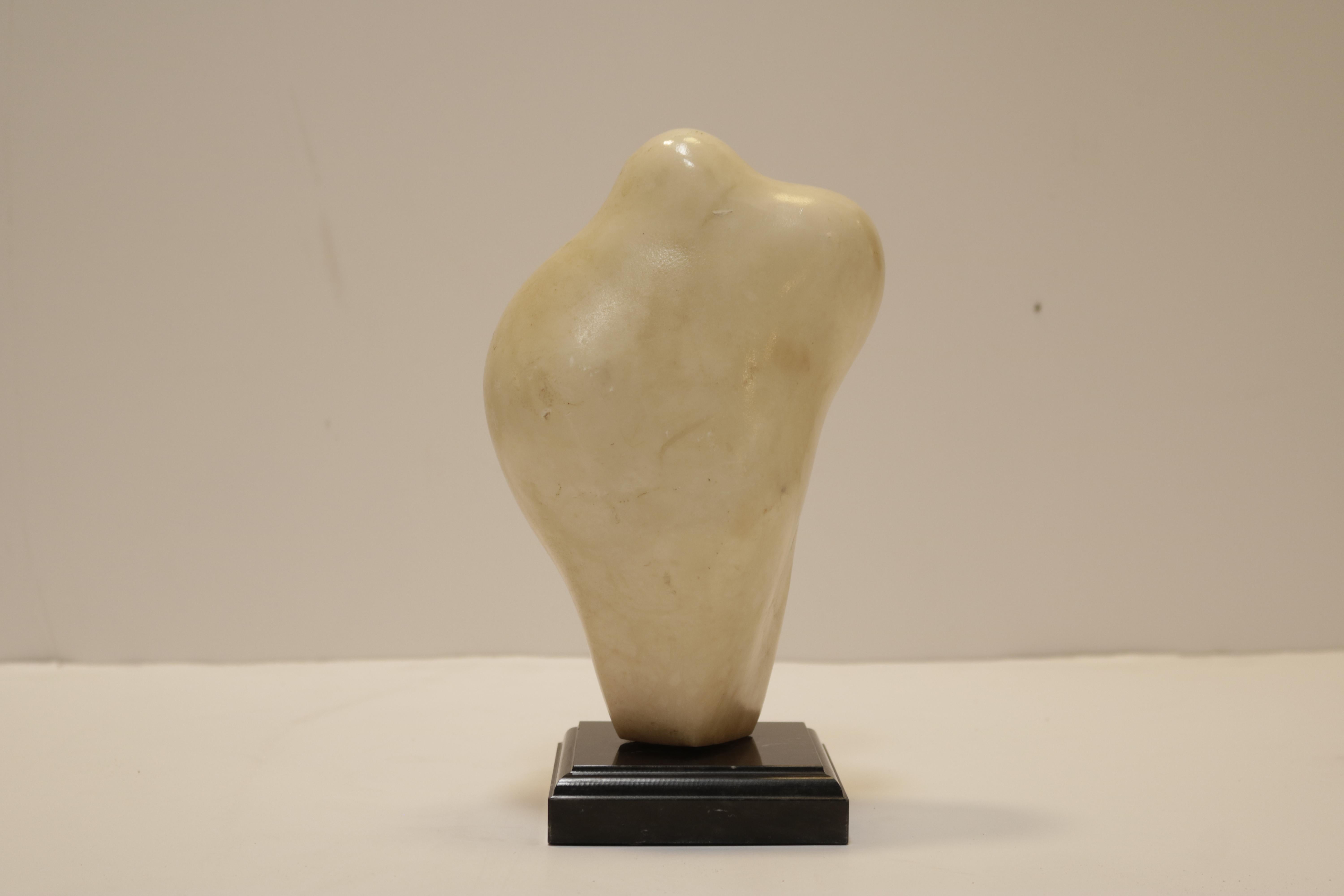 American Bold White Marble Sculpture by Istvan Toth