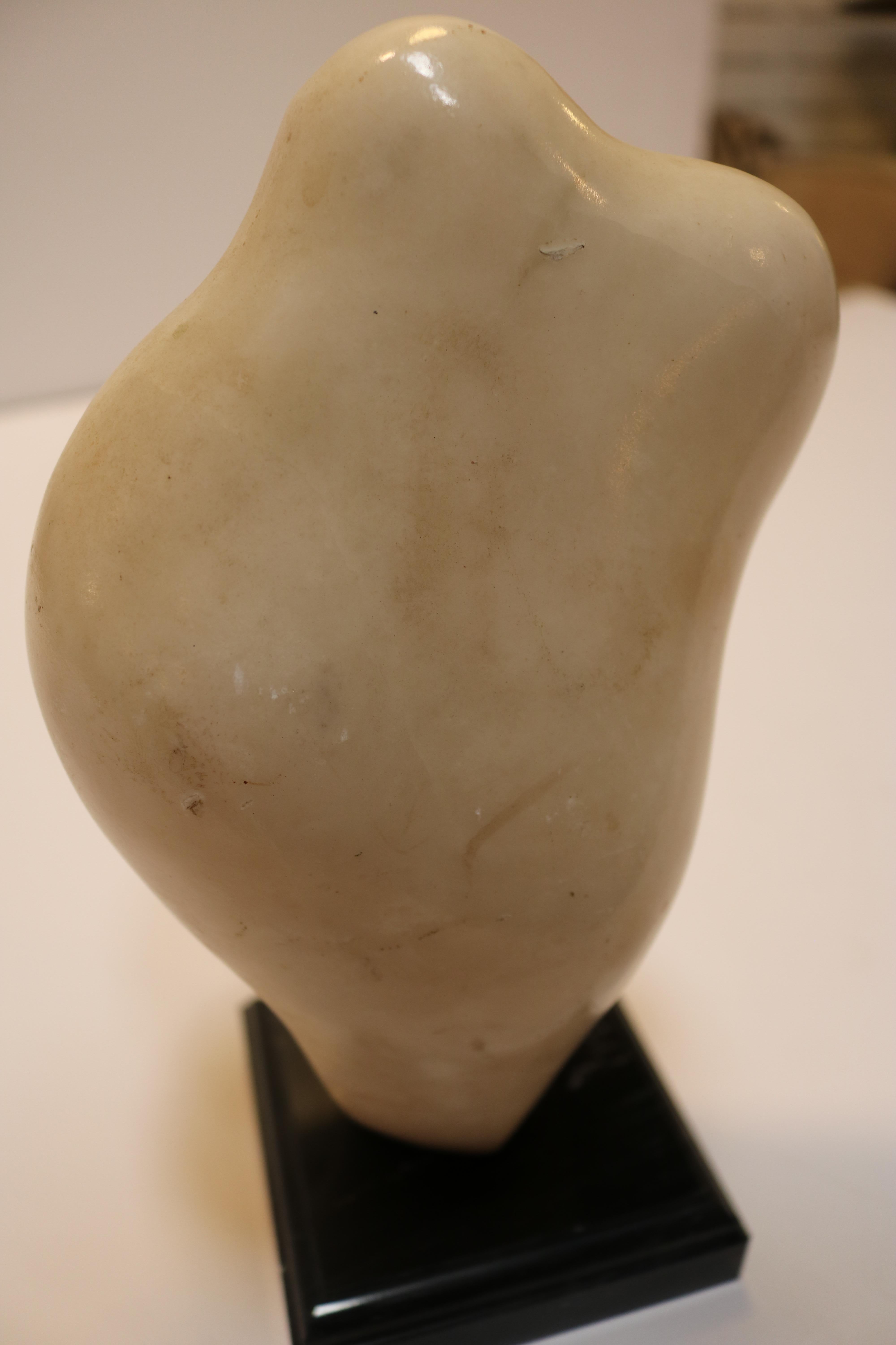 Late 20th Century Bold White Marble Sculpture by Istvan Toth