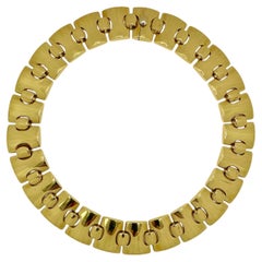 Bold yet Tailored, Vintage 18K Yellow Gold Bombe Choker Length Necklace by KRIA