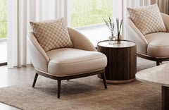 Zephyr Armchair by Elbra Home: Velvet & Wood, Mid-Century Modern