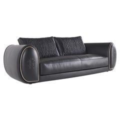 Bold.2 Three-Seater Sofa in Leather by Roberto Cavalli Home Interiors