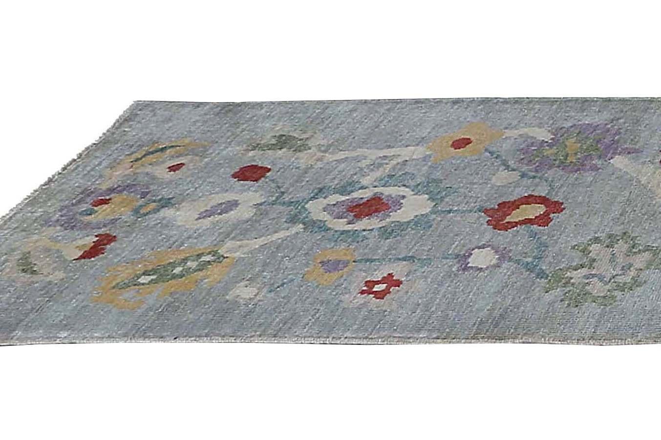 Boldly Colored Turkish Sultanabad Rug For Sale 4