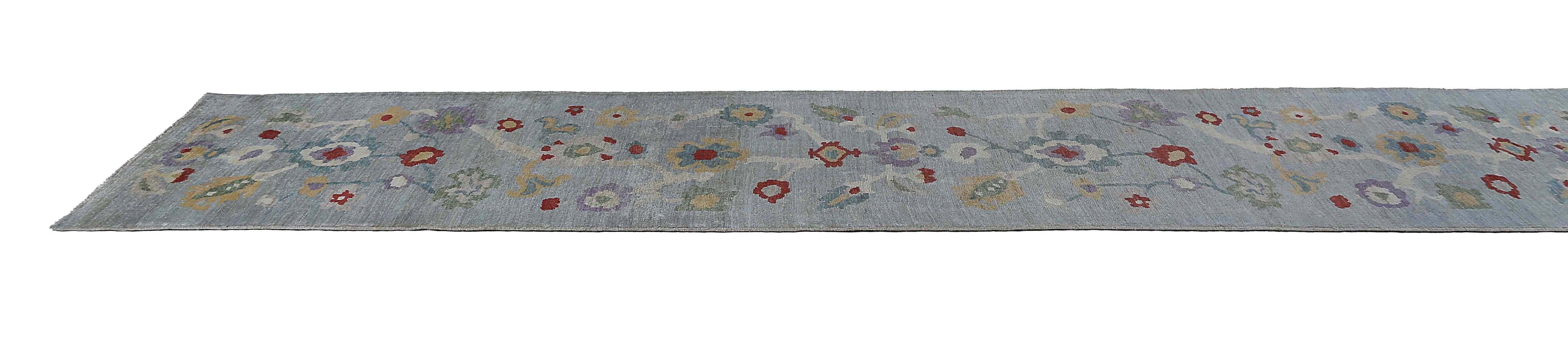 Boldly Colored Turkish Sultanabad Rug For Sale 2