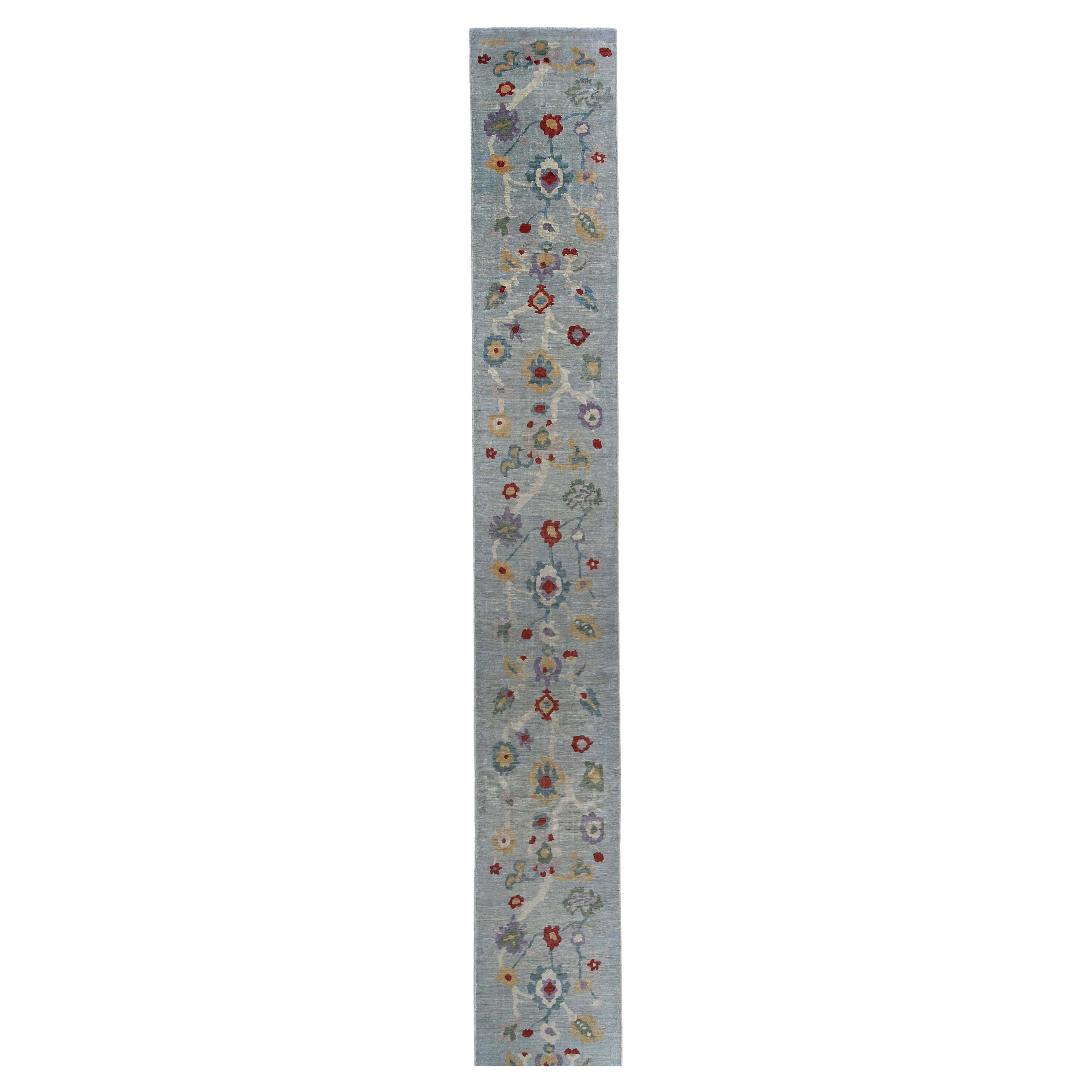 Sultanabad-Läufer aus Afghanistan, Sultanabad, ca. 1990, grau, Wolle, Design - 95497 im Angebot
