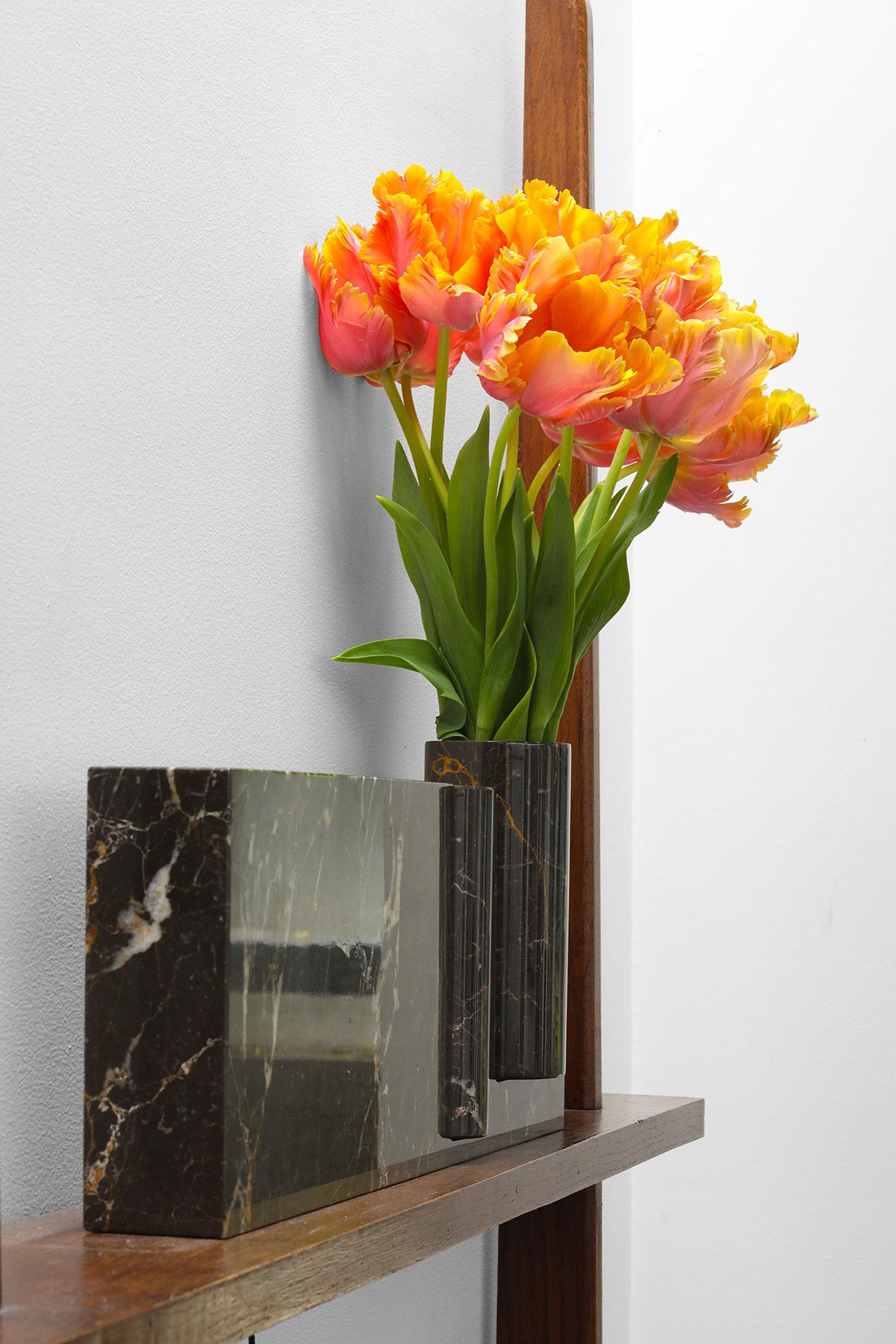 Bolean, Vase en marbre Imperial Brown, édition limitée, YMER&MALTA, France en vente 4