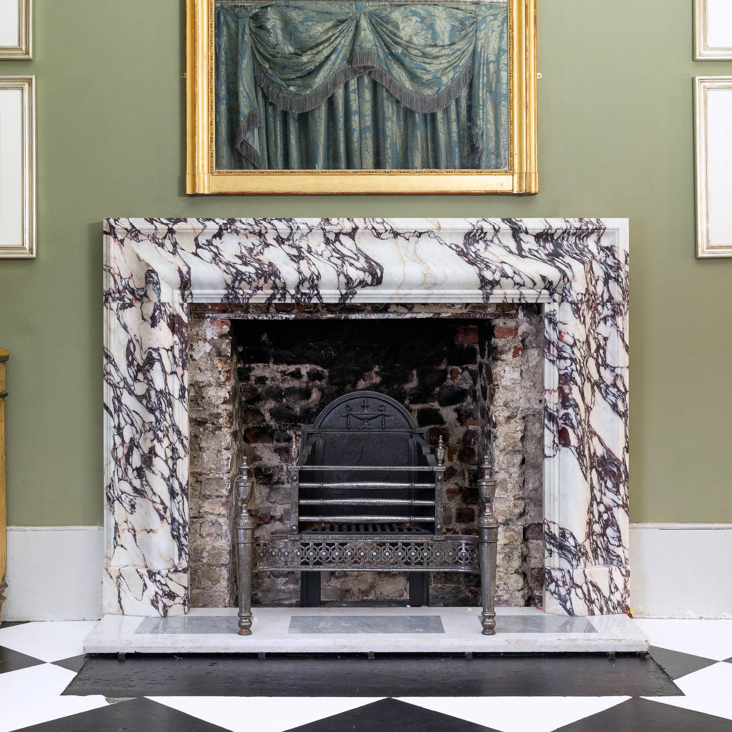 Bolection Fireplace in Breccia Viola Marble 6