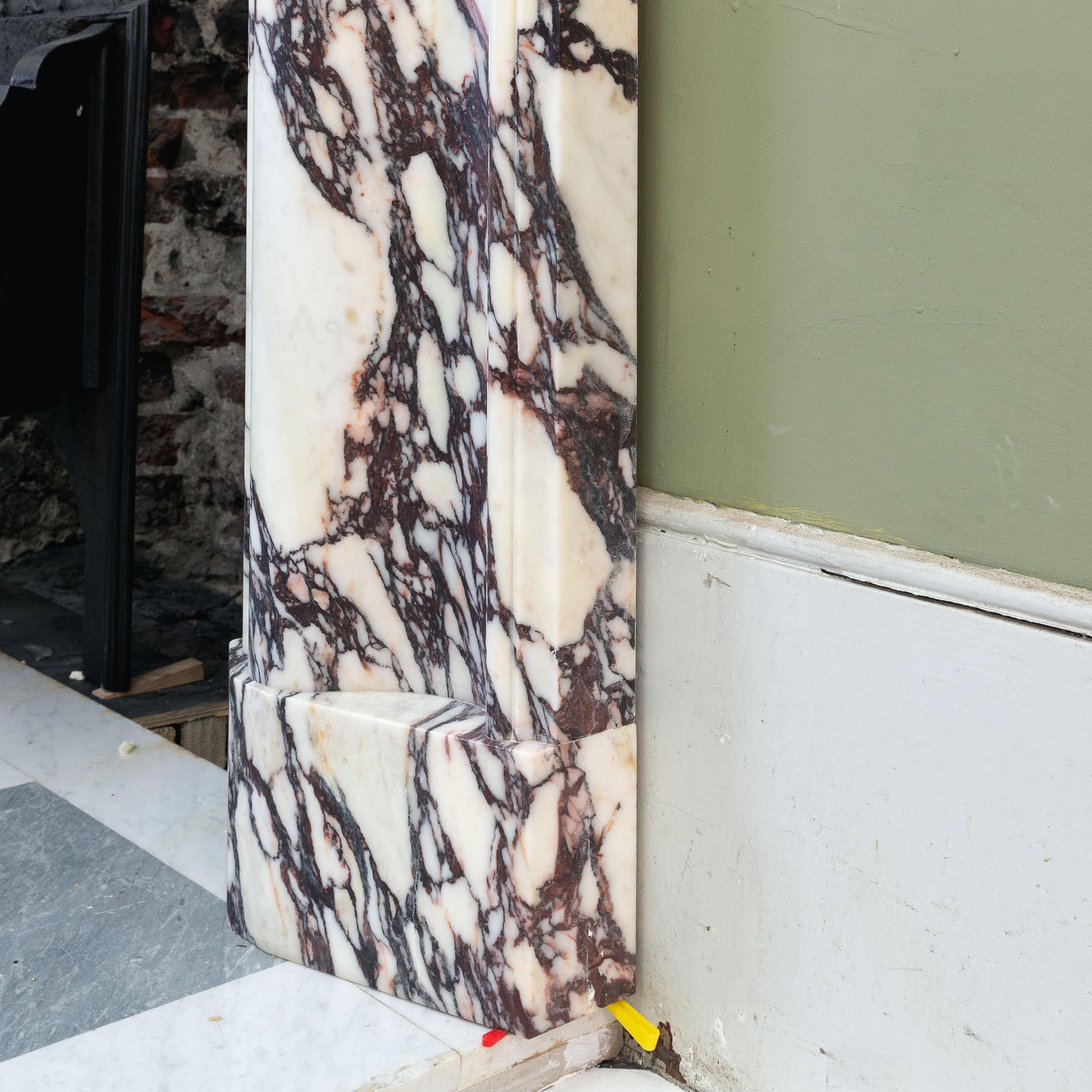 Bolection Fireplace in Breccia Viola Marble 1