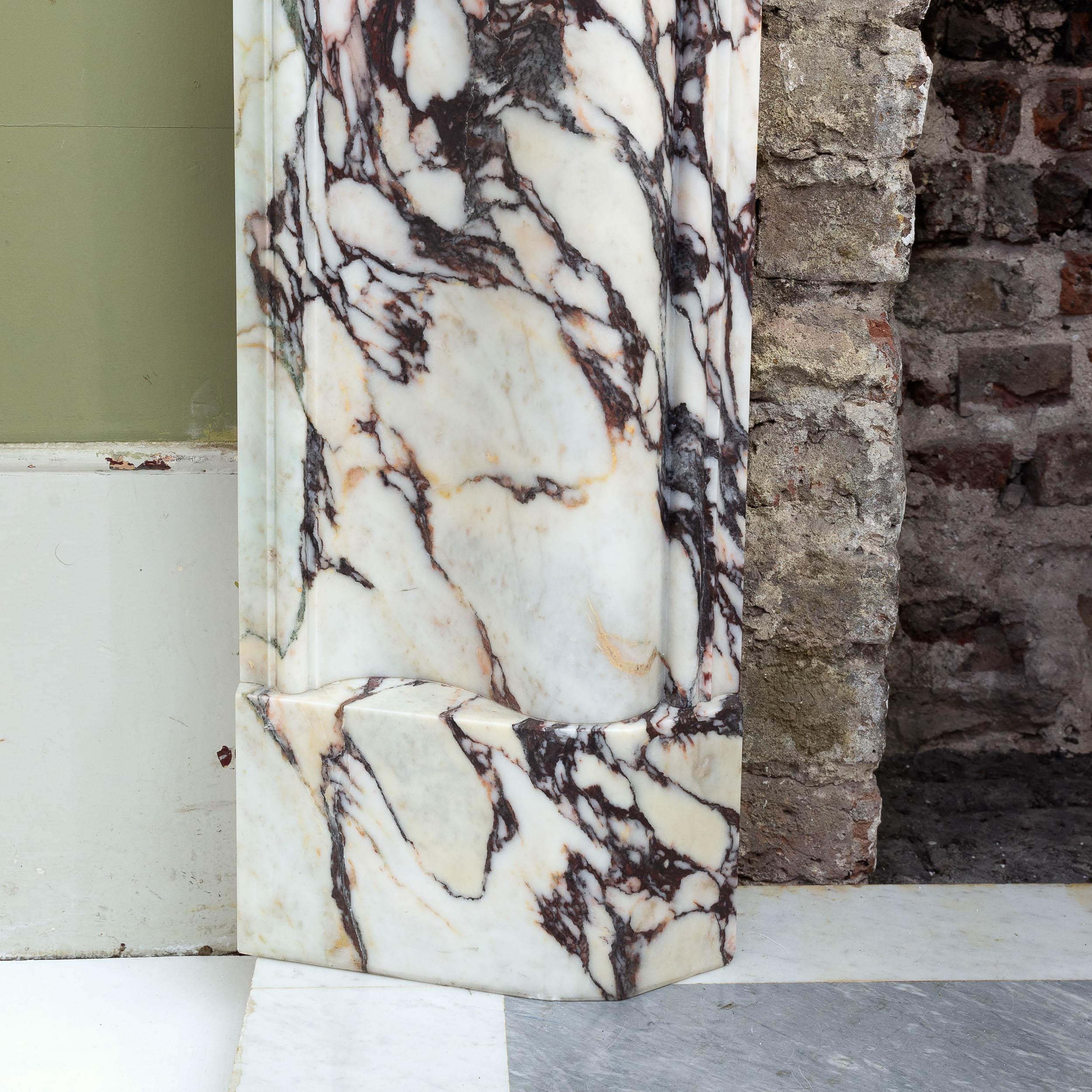 Bolection Fireplace in Breccia Viola Marble 2