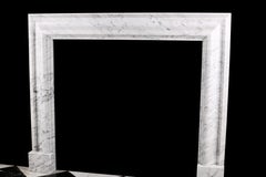 Bolection Fireplace in Italian White Carrara Marble