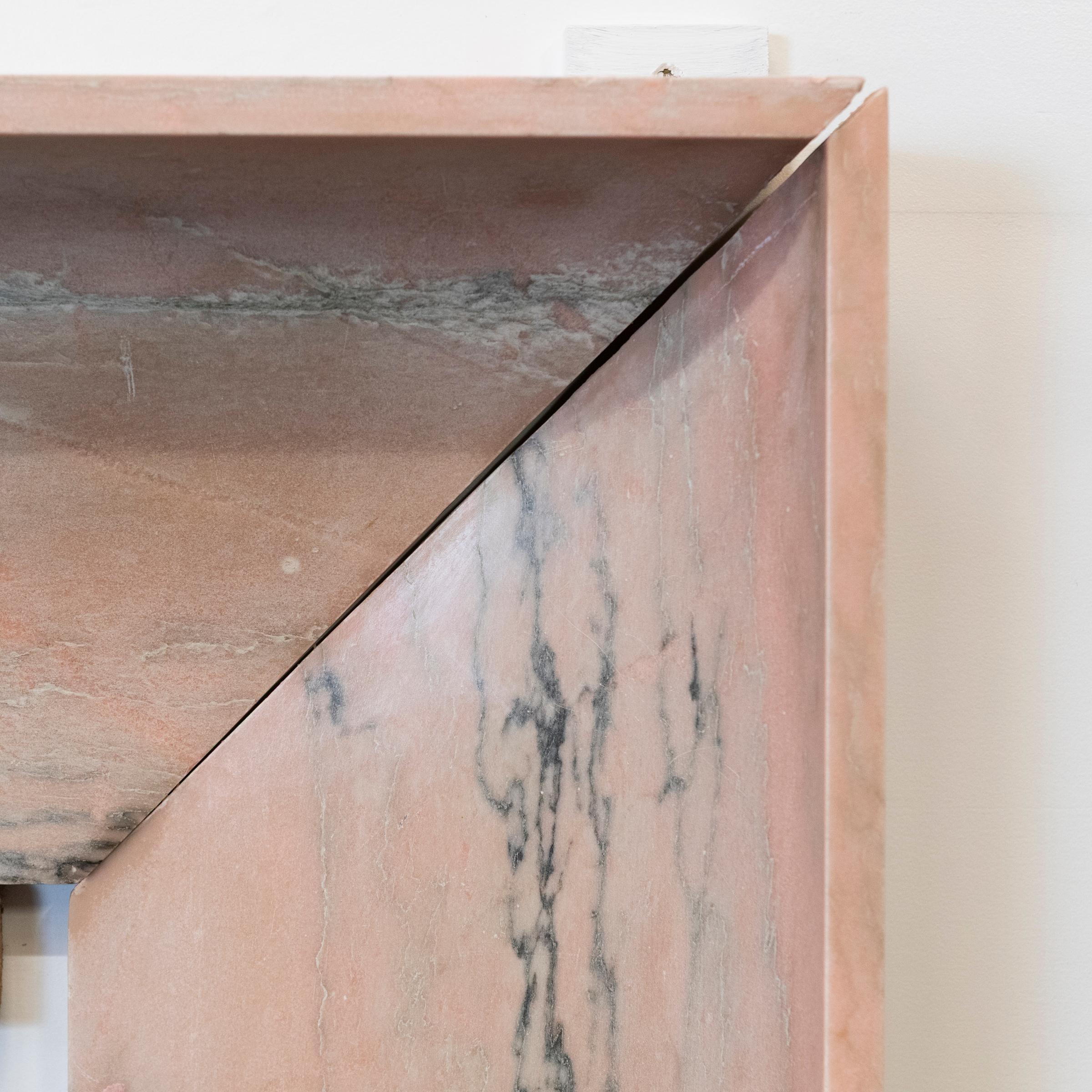 European Bolection Fireplace Surround in Reclaimed Pink Marble PRODUCT ID: WHIMSICAL For Sale